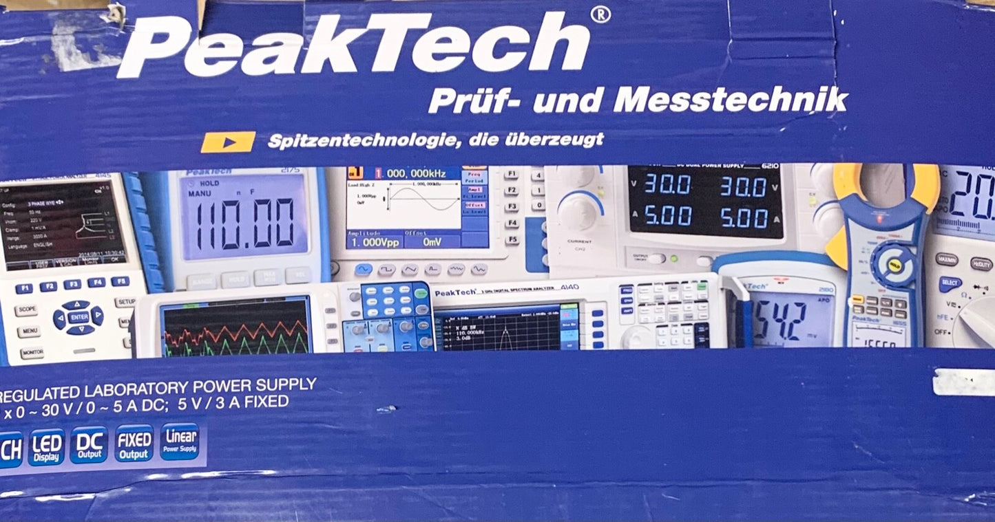Peak Tech 2006145068 6145 Regulated Laboratory Power Supply Dual DC Rated Model