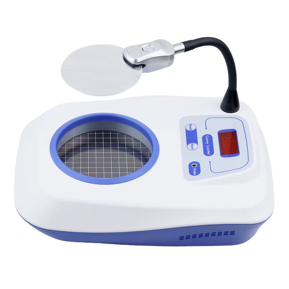 220V Laboratory Digital Display Colony Counter Bacteria Testing Equipment Bacteria Count Detector with 3/6X Magnifier