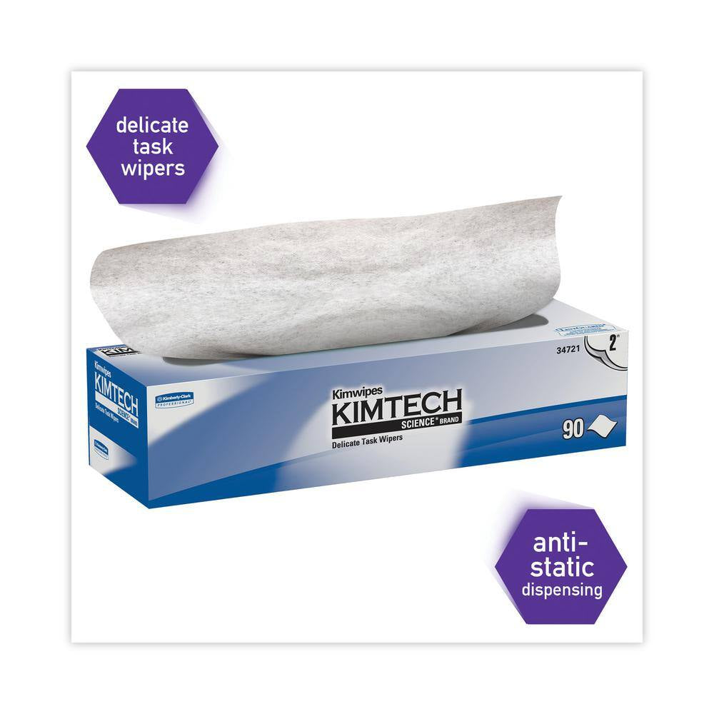 Kimwipes Delicate Task Wipers, 2-Ply, 14-7/10 In. X 16-3/5 In., 90/Box, 15 Boxes/Carton
