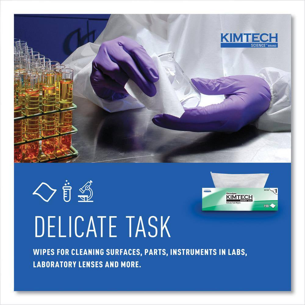Kimwipes Delicate Task Wipers, 1-Ply, 11-4/5 In. X 11-4/5 In., 196/Box, 15 Boxes/Carton