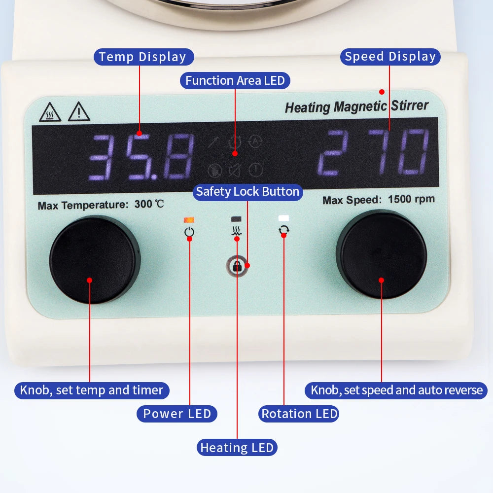 EU Plug Heating Magnetic Stirrer with Heating Stirrer Laboratory Thermostatic Digital Display Magnetic Mixer Hot Plate