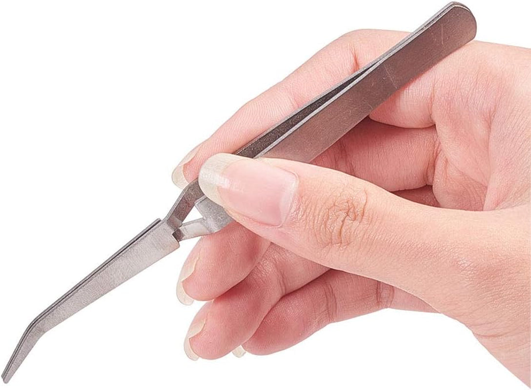 Precision Tweezers Set, 6 Pcs 2 Styles Stainless Steel Tweezers Repair Kit for Craft, Jewelry, Electronics, Laboratory Work