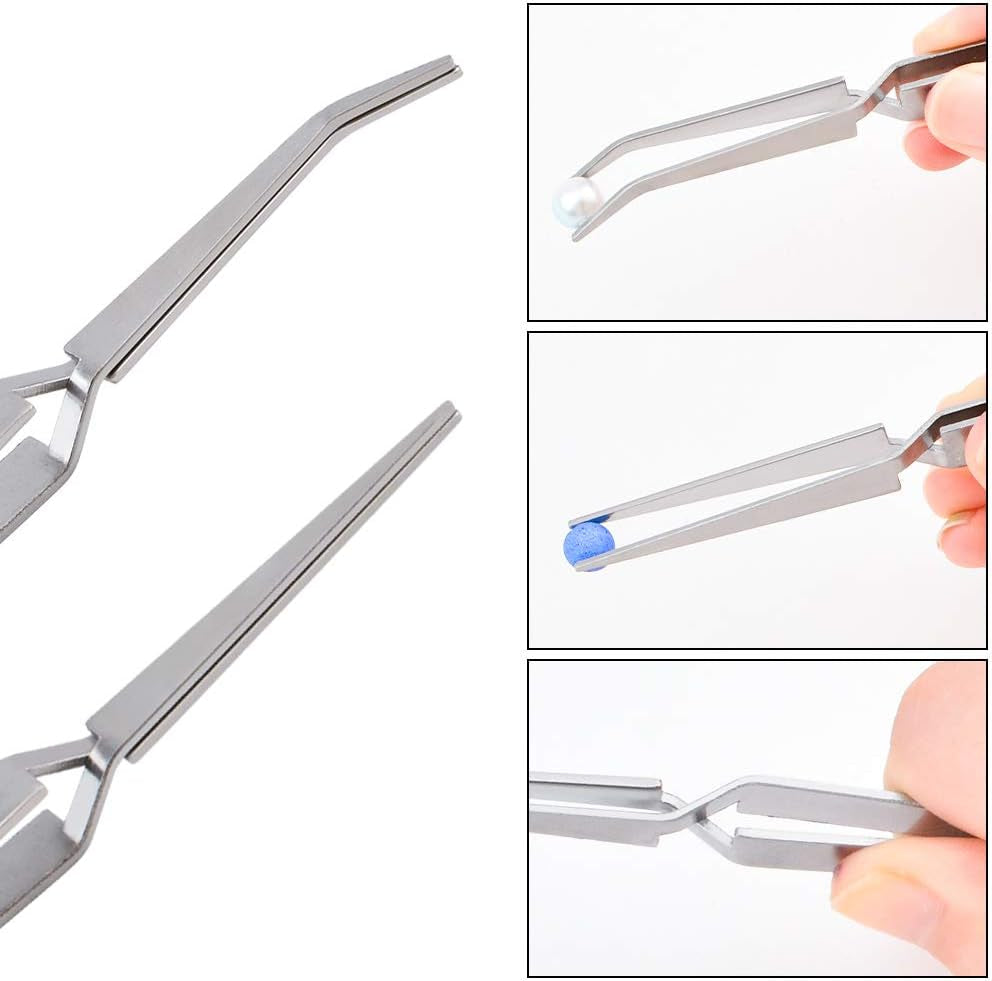Precision Tweezers Set, 6 Pcs 2 Styles Stainless Steel Tweezers Repair Kit for Craft, Jewelry, Electronics, Laboratory Work