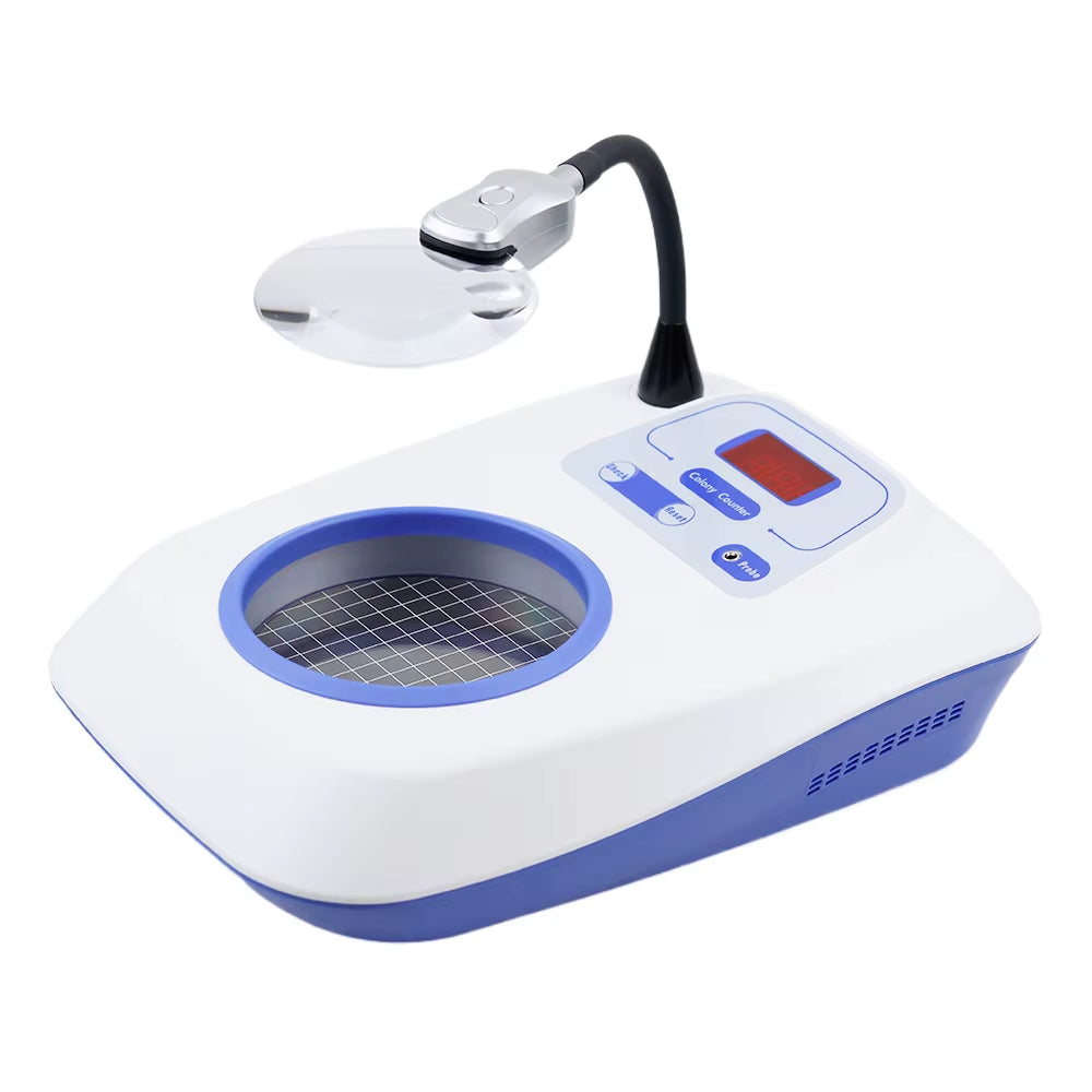 220V Laboratory Digital Display Colony Counter Bacteria Testing Equipment Bacteria Count Detector with 3/6X Magnifier