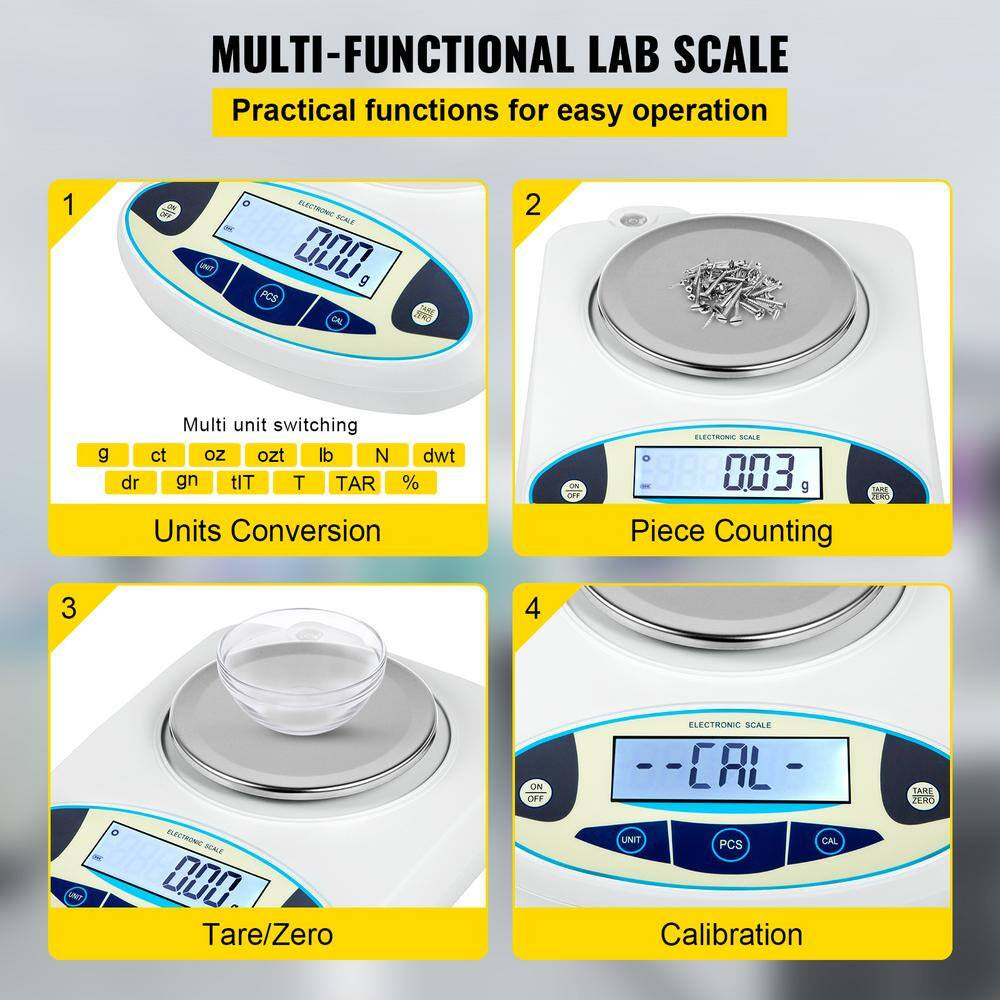 3000G X 0. 01G High Precision Digital Analytical Balance, LCD Food Scale, Scientific Lab Scale for Jewelry, Industrial