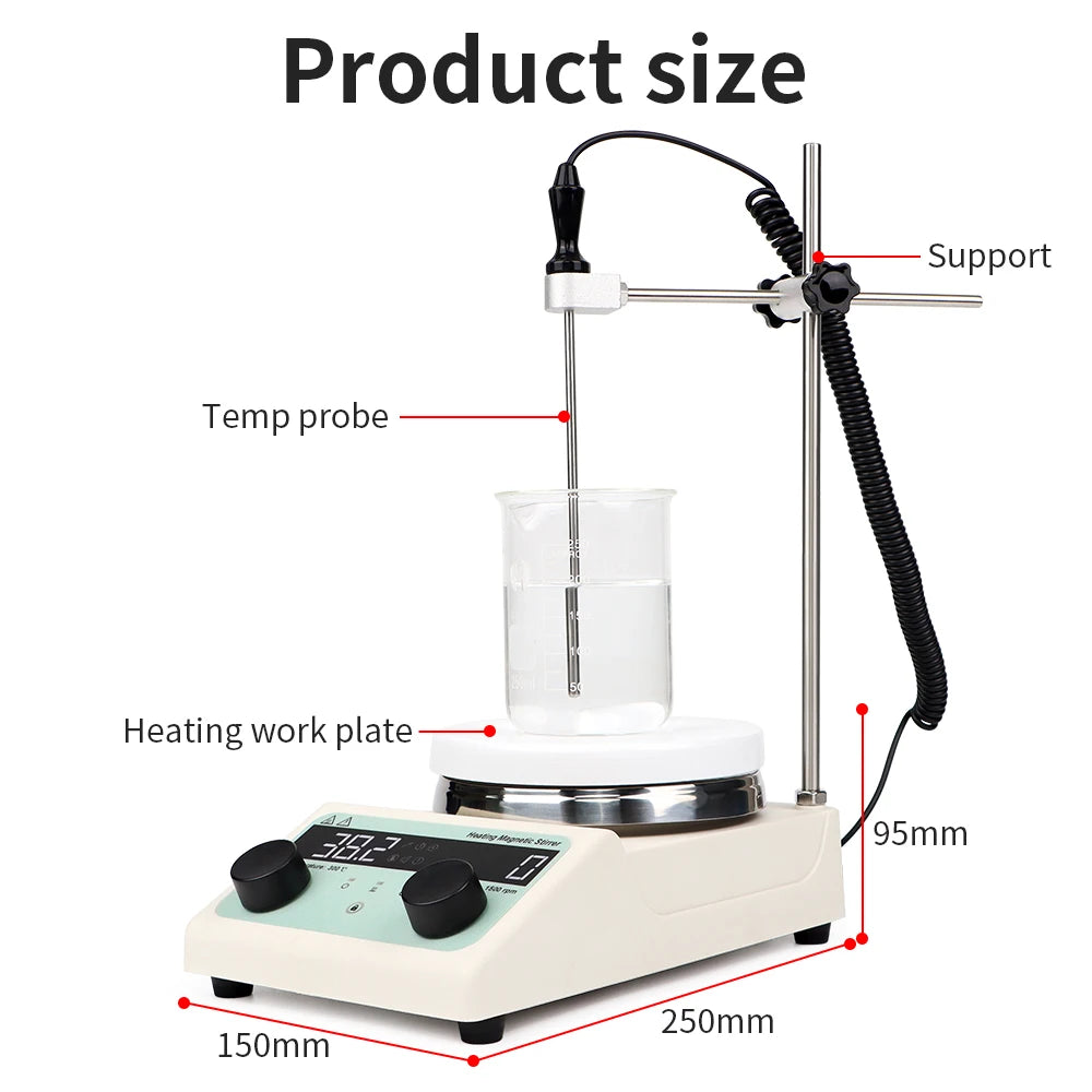 EU Plug Heating Magnetic Stirrer with Heating Stirrer Laboratory Thermostatic Digital Display Magnetic Mixer Hot Plate