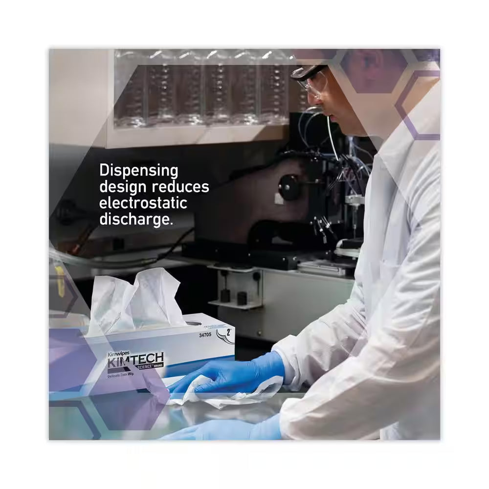 Kimwipes Delicate Task Wipers, 2-Ply, 14-7/10 In. X 16-3/5 In., 90/Box, 15 Boxes/Carton