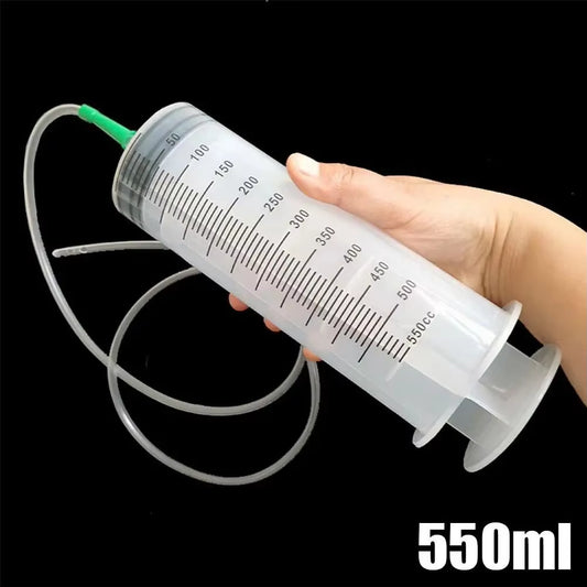 100/300/550Ml Large Capacity Syringes Oil Pump with 1M Hose Pet Feeding Measuring Pump Hydroponics Nutrient Big Syringe
