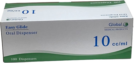 10Ml 10Cc Oral Syringe, Sterile, Caps Included, Great for Oral Medicine and Home Care, 50 Count